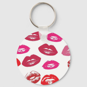 Porte-clés Baisers tendance motif lèvres roses succulentes mw
