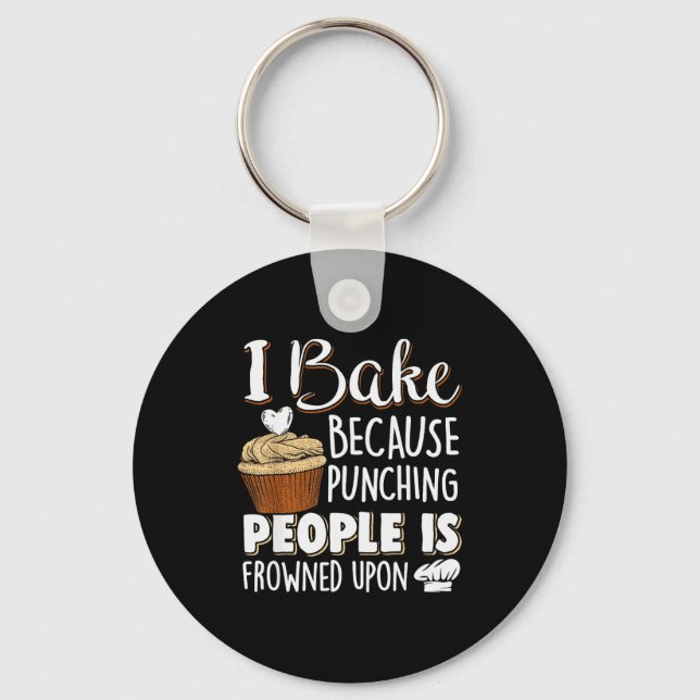 Porte-clés Baking Lover Punching People - Baker &amp; Cupcake (Recto)