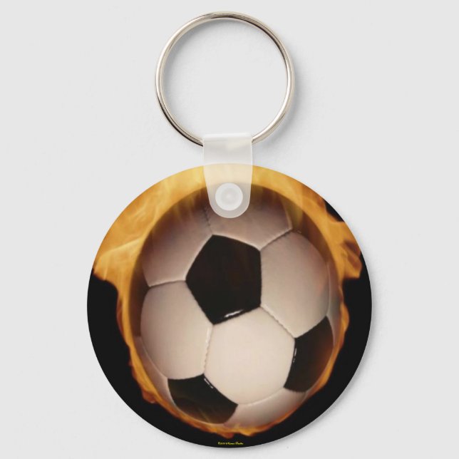 Porte-clés Bal De Football Sur Porte - clé De Feu (Recto)