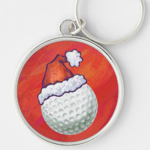 Porte-clés Bal de golf à Santa Hat sur Red