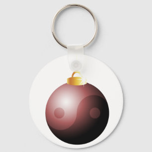 Porte-clés Bal de Noël de Yin Yang en rouge