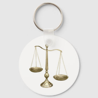 Porte-clés balance or de justice