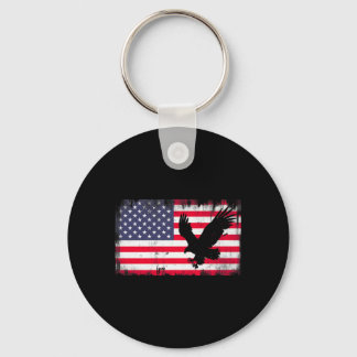 Porte-clés Bald Eagle Usa Flag Patriotic Fourth Of July Dom