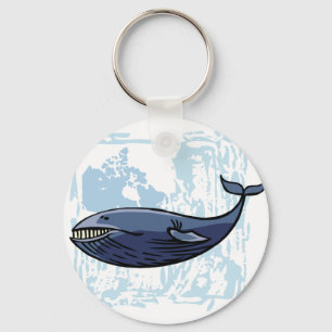 Porte-clés Baleine bleue heureuse