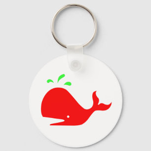 Porte-clés Baleine Singletons_red d'Andy, vert sur le blanc