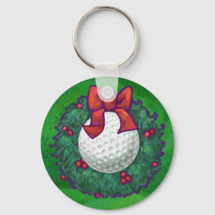Porte-clés Ball de golf Fer de Noël en vert