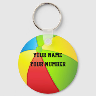 Porte-clés Ball de plage - ID Porte - clé Balise VOTRE NOM ET