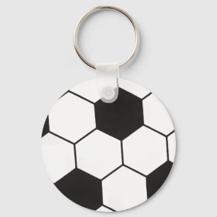 Porte-clés Balle de football à motif géométrique noir et blan