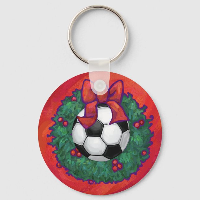 Porte-clés Balle de football Noël (Recto)