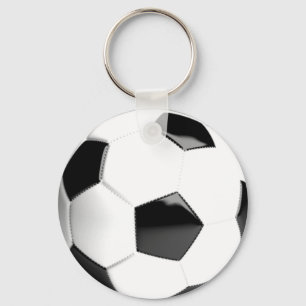 Porte-clés Balle de football noir et blanc