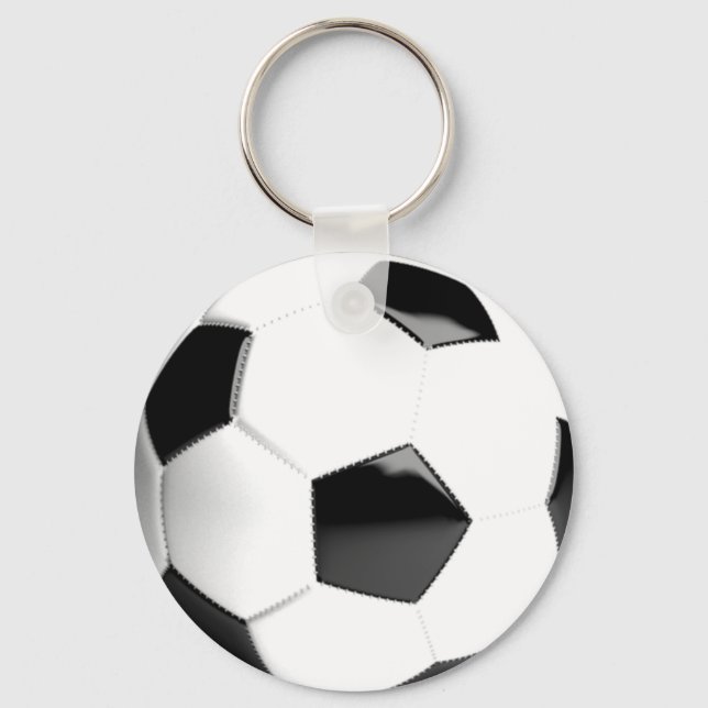 Porte-clés Balle de football noir et blanc (Recto)