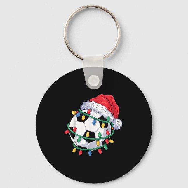 Porte-clés Balle de football Santa Hat Hommes Femmes Soccer d (Recto)