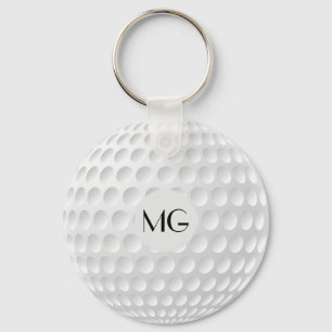 Porte-clés Balle de golf à monogramme rond
