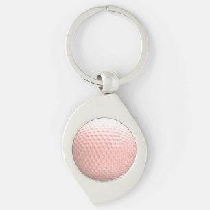 Porte-clés Balle de golf rose avec Black Numéros Sport