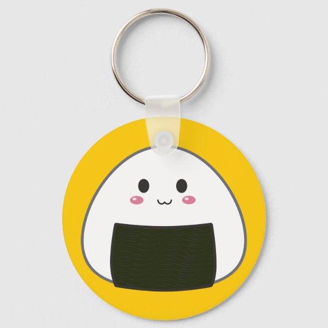 Porte-clés Balle de riz Kawaii "Onigiri" (Recto)
