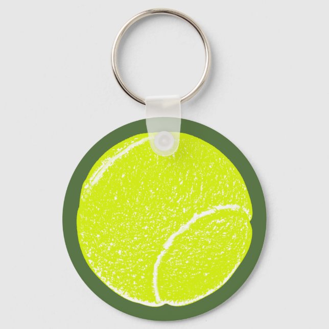 Porte-clés balle de tennis jaune (Recto)