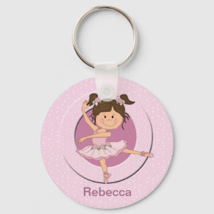 Porte-clés Ballerina rose mignon personnalisée