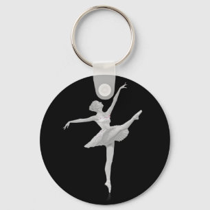 Porte-clés Ballerine dans personnalisable argenté et noir
