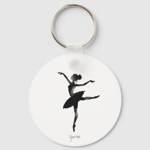 Porte-clés Ballerine sur mesure aquarelle chic charbon de boi