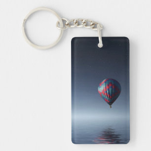 Porte-clés ballon à air chaud sous la nuit étoilée