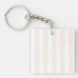 Porte-clés Bande de bonbons beige et blanche