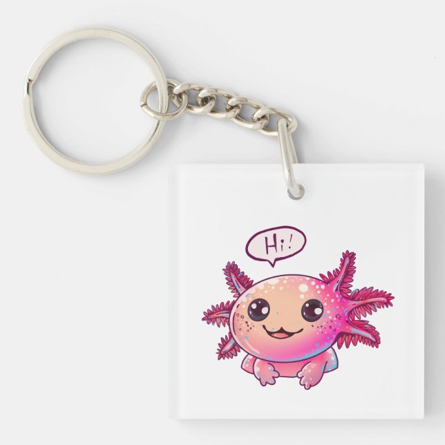 Porte-clés Bande dessinée du mignon Axolotl (Devant)