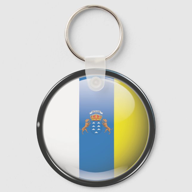 Porte-clés Bandera y escudo de Islas Canarias (Recto)