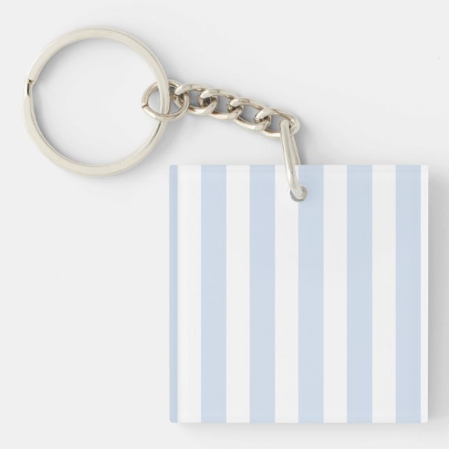Porte-clés Bandes de bonbons bleu pâle et blanc (Devant)