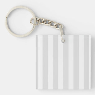 Porte-clés Bandes de bonbons gris clair et blanc