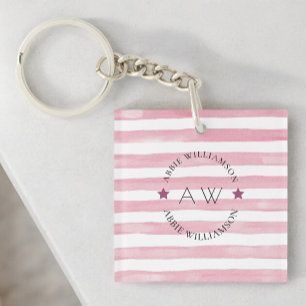 Porte-clés Bandes roses personnalisées et élégantes