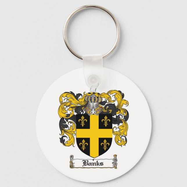 PORTE-CLÉS BANQUES CRÊTE FAMILIALE - BANQUES MANTEAU D'ARMES (Recto)