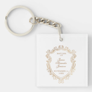 Porte-clés Baptême Élégant de Bébé
