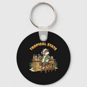 Porte-clés Bar Tiki Vintage Badger Tropical State Rétro