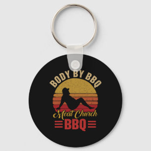 Porte-clés Barb masculin par BBQ Vintage Meat Church Grill Ba