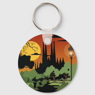 Porte-clés Barcelone 2,25" porte - clé de base de bouton