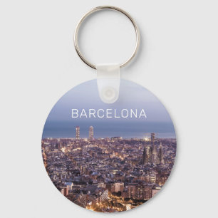Porte-clés Barcelone Catalogne Sunset Skyline Espagne Citysca