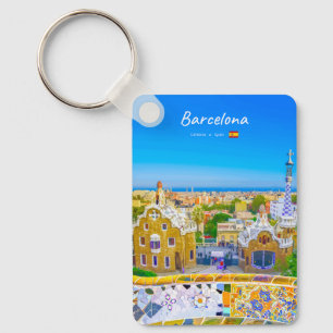 Porte-clés Barcelone, Espagne - Parc Guell Mosaïque Classique