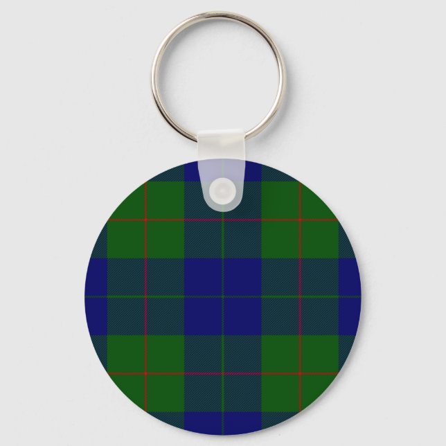 Porte-clés Barclay tartan bleu vert plaid (Recto)