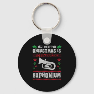 Porte-clés Baritone Euphonium laide style pull de Noël