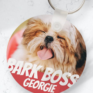 Porte-clés Barre Boss Animal Chien Photo Cool moderne Simple