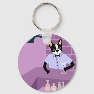 Porte-clés Barre de Boston Terrier Martini