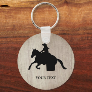 Porte-clés Barrel Racing Rodeo Equestrian Porte - clé personn