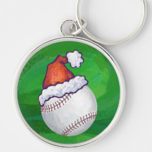 Porte-clés Baseball à Santa Hat sur Green