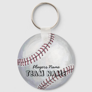 Porte-clés Baseball avec nom et numéro