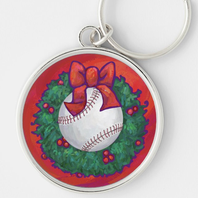 Porte-clés Baseball en couronne rouge (Devant)