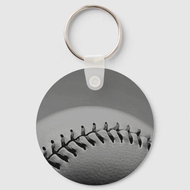 Porte-clés Baseball noir et blanc (Recto)