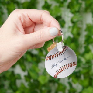 Porte-clés Baseball personnalisé avec signature