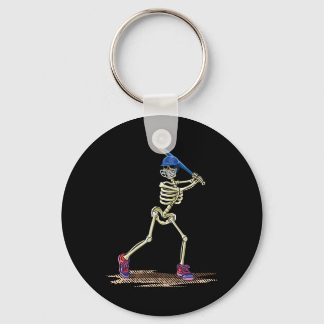 Porte-clés Baseball Skeleton Halloween Hommes garçons Basebal (Recto)