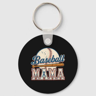 Porte-clés Baseball Vintage Maman Saison de Baseball Jour de 