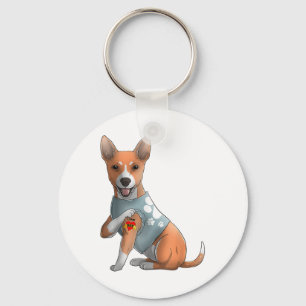 Porte-clés Basenji I Love Maman Tattoo Chien Chemise Fantasti